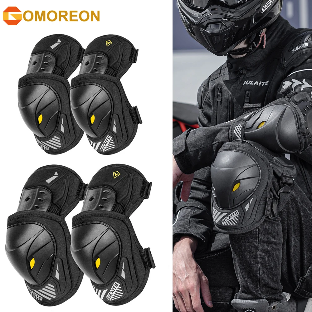 GOMOREON 1 ペアオートバイ電動自転車膝肘ガードパッ - Mountain Biking Elbow Pads のレビューと価格